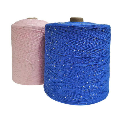 5mm Hilos Beads Cotton Blend Yarn Fancy Sequin Yarn για πλέξιμο